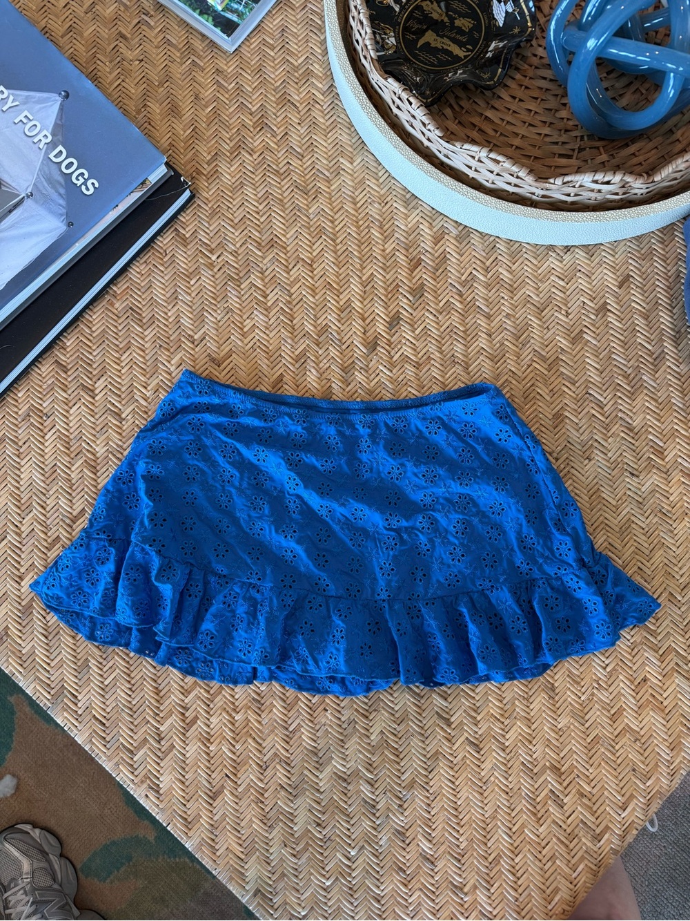 Blackbough Royal Blue Eyelet Ruffle Mini Skirt